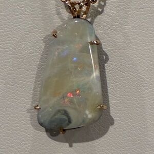 Vintage Fire Opal Pendant Necklace